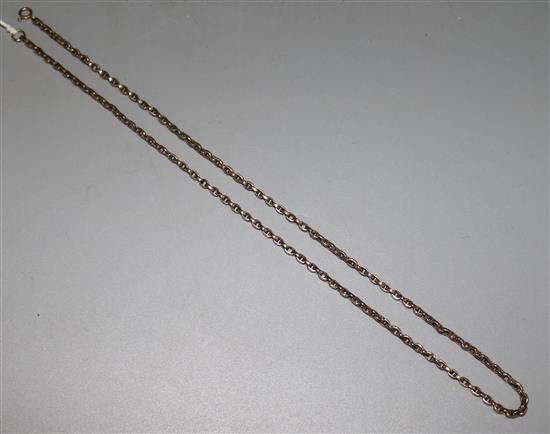 A 9ct gold belcher chain, 20in.